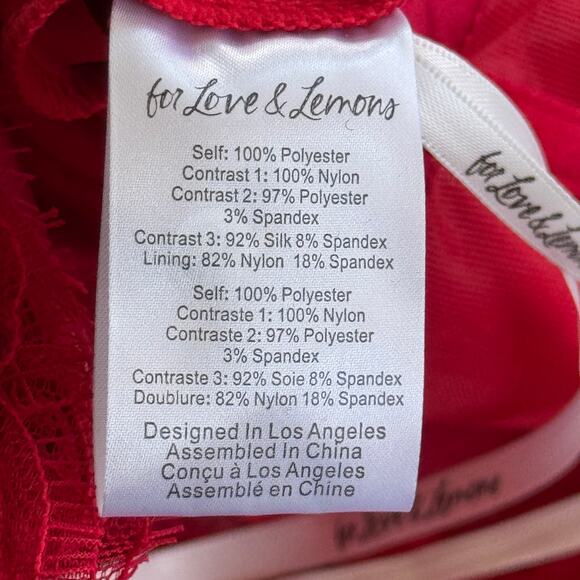 For Love & Lemons Bustier Gown Tulle Dress Red Size XXS NWT - Picture 11 of 12